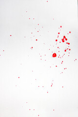 Splashes of drops of red paint	
