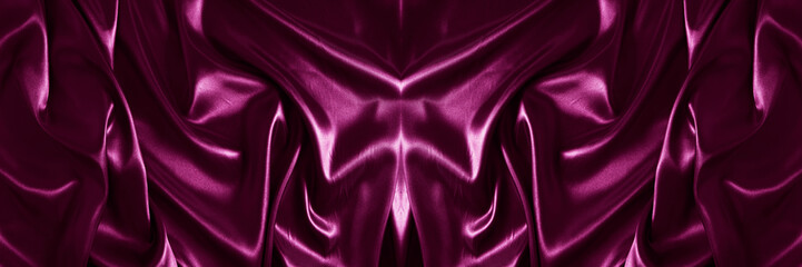 Banner, abstract background of vinous silk fabric.