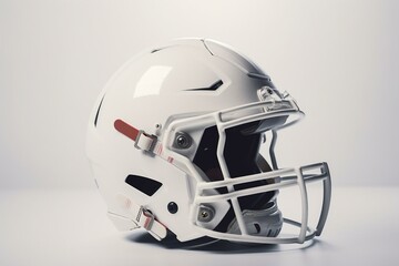 Isolated football helmet and ball on white. Generative AI