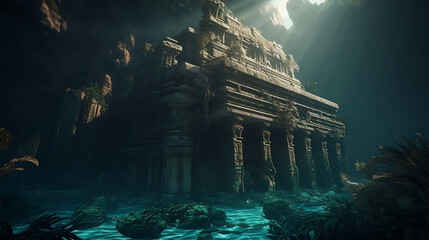 realistic illustrations of lost ancient cities"Echoes of Lost Civilizations: AI-Generated Images of Ancient Cities". Created using generative AI.