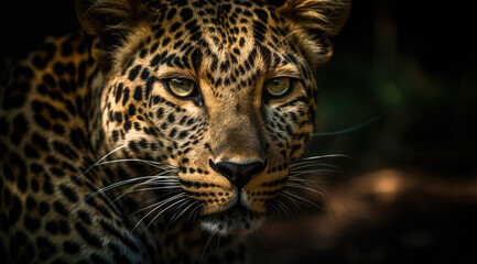 Closeup of Majestic Leopard Filling Frame.
