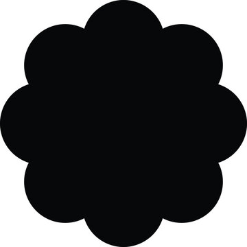 radial circles scallop shape icon vector isolated on white background