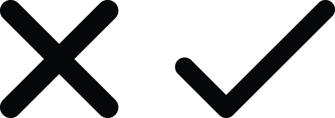 Tick and cross mark vector . Check mark icon set . Right and wrong icons