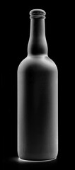 black bottle on black background