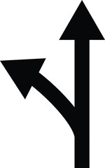Two way crossroad left arrow icon . Crossroad left sign vector