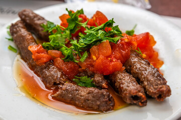 local Tire kebab served on a plate