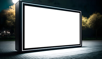 Blank outdoor Event advertisment screen for marketing purpose, Empty LED screen for event advertisment, white LED screen mockup, generative ai	