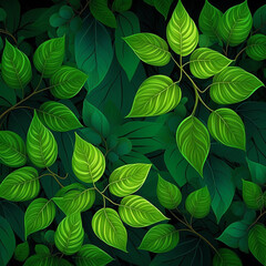 Fototapeta na wymiar Seamless background texture with leaves, Generative AI