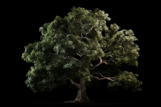 A cut-out image of an elm tree. Generative AI