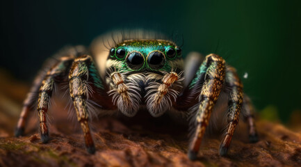 Closeup of delicate spider details in top right corner