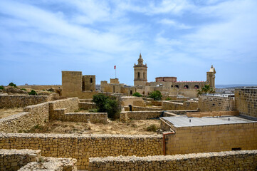 Fototapeta na wymiar Citadel in Victoria city on the island of Gozo, Malta