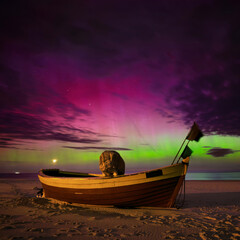 Aurora over the Baltic Sea in Poland, Debki