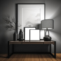 photo frame for home interior architecture with Japan style, modern and sleek design