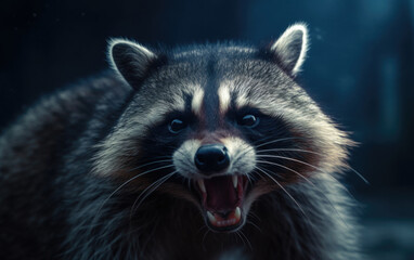 Angry Raccoon created with Generative AI Technology, ai, generative