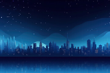 Fototapeta na wymiar blue texture of the night city. Modern skyscrapers, panorama of high-rise buildings, urban background. ai generative
