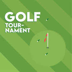 Top view of a golf field Tournament template Vector