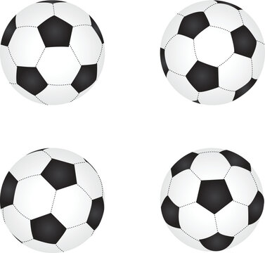 A collection of soccer footballs for designs and artwork compositions