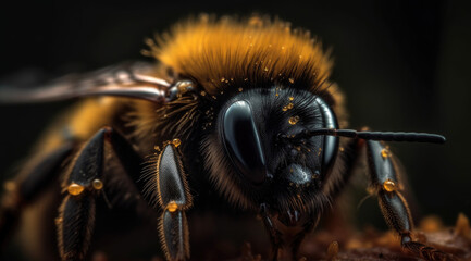 Closeup of Furry Bumblebee Image.