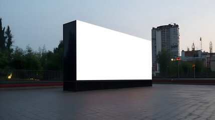 Blank outdoor Event advertisment screen for marketing purpose, Empty LED screen for event advertisment, white LED screen mockup, Blank outdoor Event advertisment screen for marketing banner