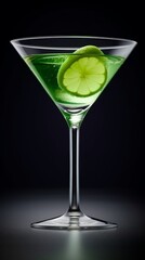 Cosmopolitan with Lime Wedge. Generative AI.