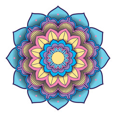 Isolated colored mandala lotus flower Vector
