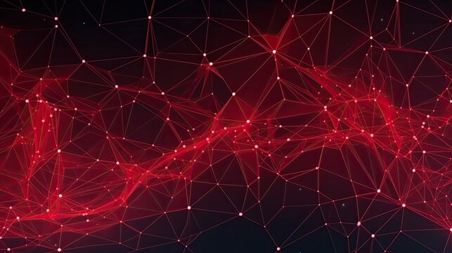 red background neural network futuristic data link - by generative ai