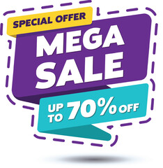 MEGA sale banner template design. Limited Time Offer special banner.