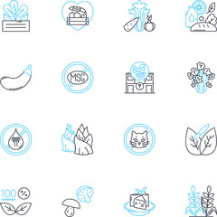 Tofurkey-loving linear icons set. Vegan, Plant-based, Cruelty-free, Meatless, Protein, Healthy, Tasty line vector and concept signs. Creative,Nutritious,Thanksgiving outline Generative AI