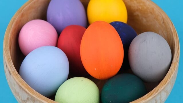 easter eggs in a basket