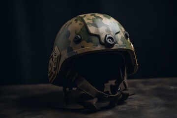 Isolated helmet for tactical use. Generative AI - obrazy, fototapety, plakaty