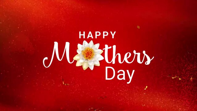 Happy mother's day greeting animation. Motion graphics with flowers and flare