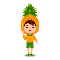 boy kids pineapple character costume