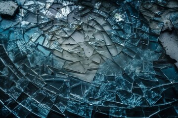 Broken glass, background with selective focus. AI generated, human enhanced