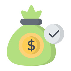Money Bag Security Flat Icon