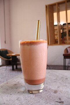 glass of organic shake 
