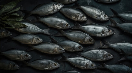 Obraz premium Big Slate Background with Fish Bottom Right.