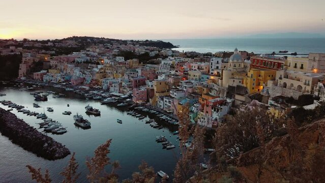 Colored houses of Procida Island 
