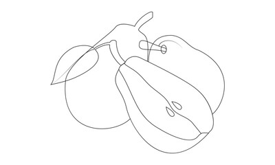 Illustration of pear coloring page for kids and adults