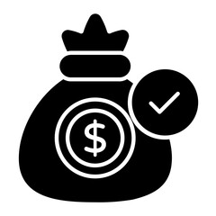 Money Bag Security Glyph Icon