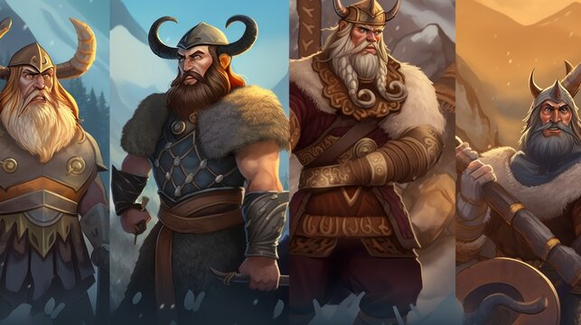 World inspired by Norse mythology, with fierce Vikings, epic battles, and divine creatures
