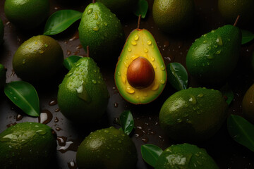 Fototapeta na wymiar Fresh avocado. Generative AI
