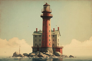 lighthouse in the port made with generative ai