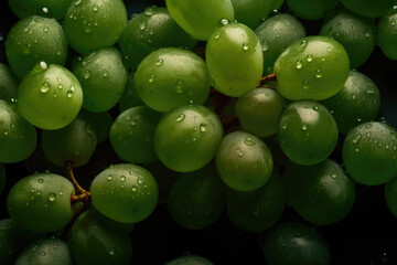 Fresh Fruit Bunch Green Grapes. Generative AI