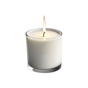 white candle in glass
