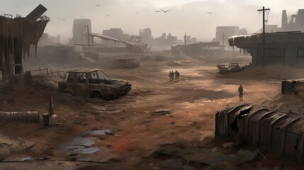 Design a post apocalyptic wasteland where the survivors must scavenge for resources and fend off mutated monsters