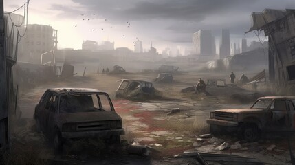 Design a post apocalyptic wasteland where the survivors must scavenge for resources and fend off mutated monsters