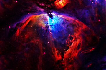 Obraz na płótnie Canvas The red cosmic nebula. Elements of this image furnished NASA.