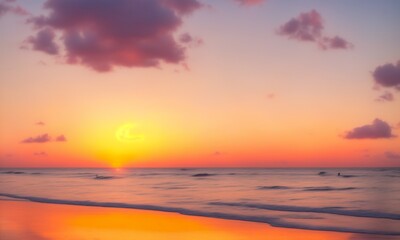 Fototapeta premium The beach at sunset (Generative AI)