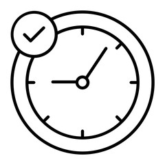 Time Security Thin Line Icon