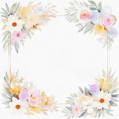 Obraz premium Watercolor Various Flowers, Roses, Peony Flowers, Wedding Illustrations